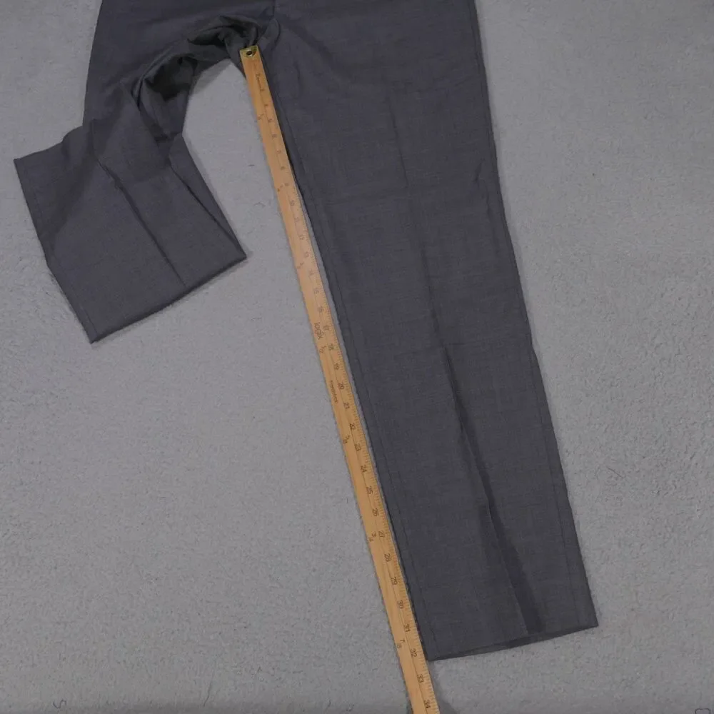 Banana Republic Modern Slim Fit Dress Pants Men's 34x32.5 Gray Flat Front Wool